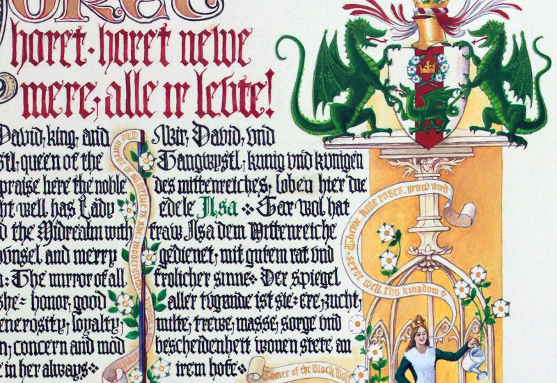 SCA Countess scroll detail