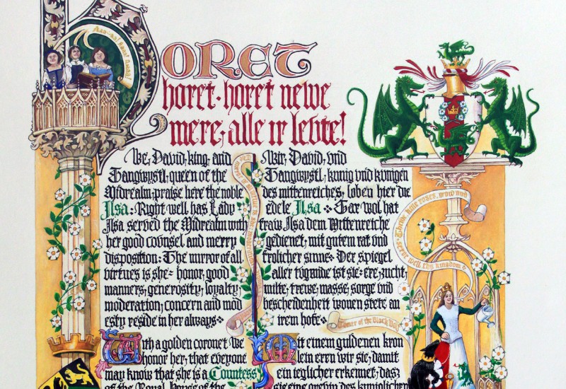 x                SCA Countess scroll top half – gouache