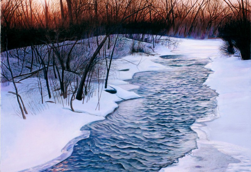 Delhi Rapids in Winter 2 - Oil on canvas