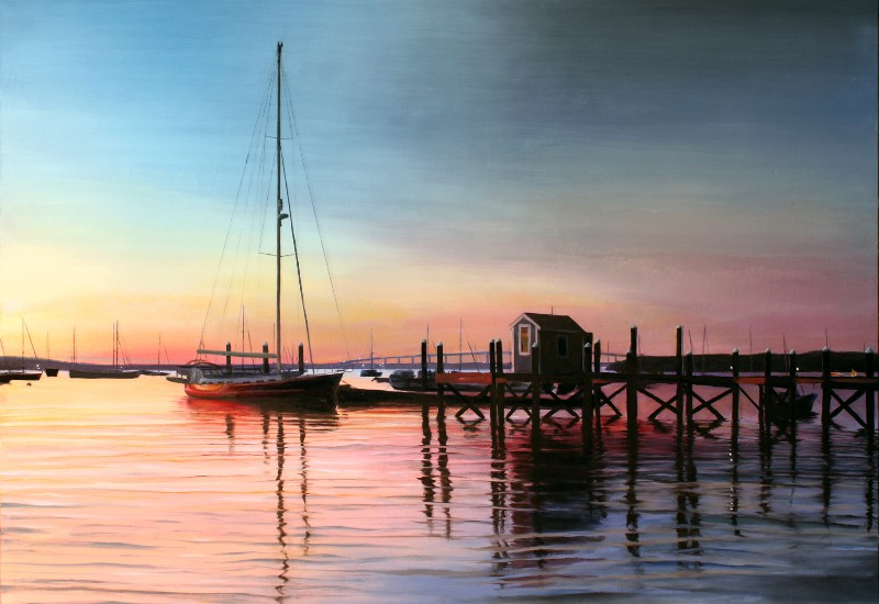 The Red Boat – Jamestown- Oil on canvas